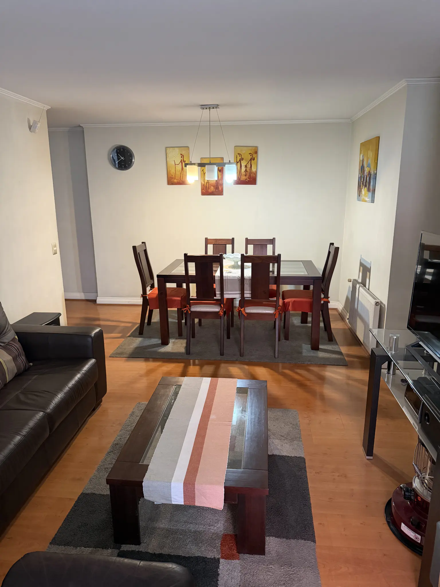 Living comedor integrado del departamento en Antonio Varas, Providencia